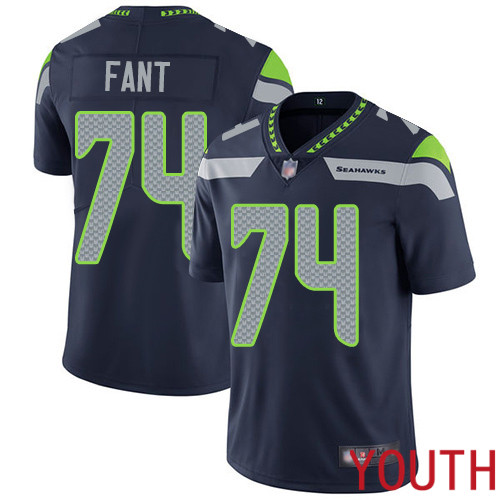 Seattle Seahawks Limited Navy Blue Youth George Fant Home Jersey NFL Football #74 Vapor Untouchable->women nfl jersey->Women Jersey